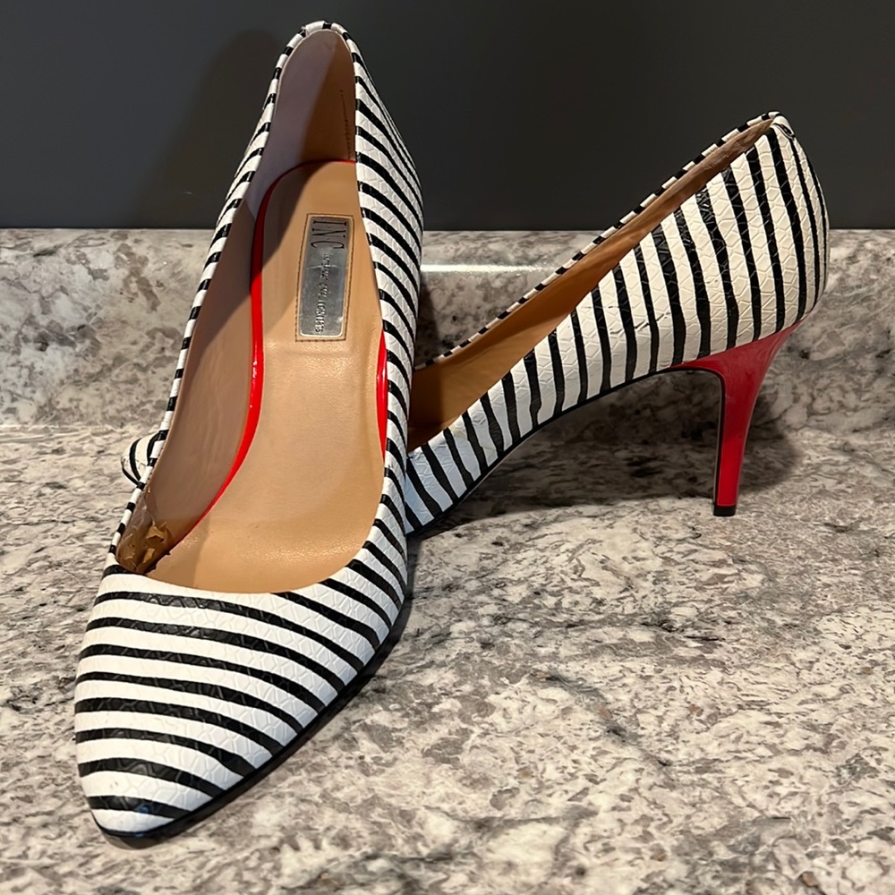 INC International Concepts 3.5” Striped Heels 👠